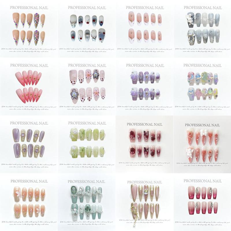 Purple Flower Bow Press-On Nails | 3D Blossom Handmade Gel Tips | Butterfly Charms Tips for Cosplay Con, Virtual Streamer Sessions & Cyberpunk Glam