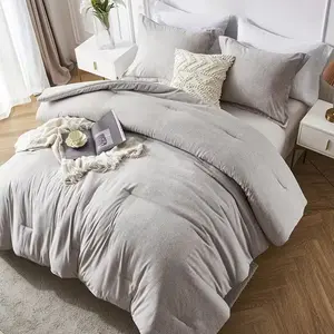 2/3pcs Boho Cationic Dyeing Comforter Sets Queen, Soft Luxury Bedding Comforter For All Season, Breathable Fluffy Bed Sets With 1 Comforter And 1 Or 2 Pillowshams, Suitable For All Seasons, Machine Washable, Holiday Gifts