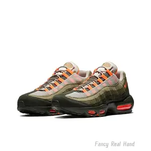 Air Max 95 0g Neutral Olive Total Orange Stylish Comfortable Non-slip Durable Versatile Casual Shoes