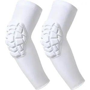 1 Pair Padded Compression Arm Sleeves Elbow Pads Protective Support for Football Volleyball Wrestling