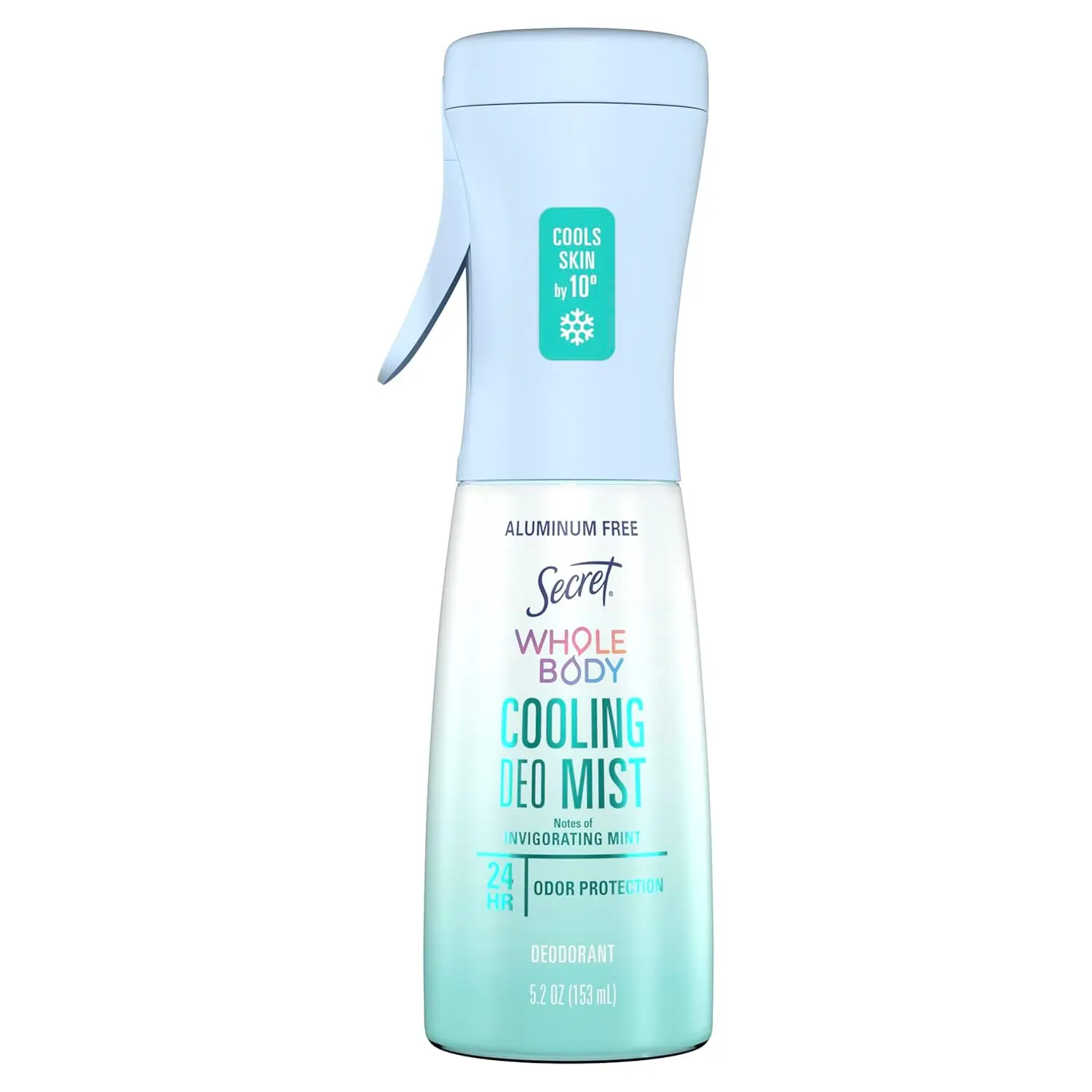Cooling Aluminum Free Whole Body Deodorant Mist for Women, 24hr Odor Protection, Instant Cooling Relief, Soothes & Revitalizes Skin, PH Balanced Formula, Invigorating Mint Scent, 5.2 fl oz