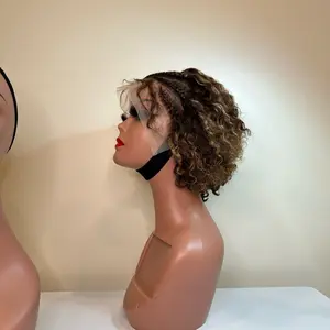 Braided human wig highlights color