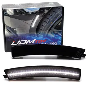 iJDMTOY Black-Out Smoked Lens 36-SMD Xenon White Full LED Front Bumper Side Marker Light Kit For Cadillac 2020-up CT4