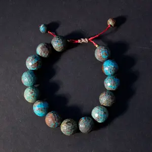 Chrysocolla Beaded Wrist Mala - Elegant Beaded Mala with Natural Beads for Meditation and Relaxation