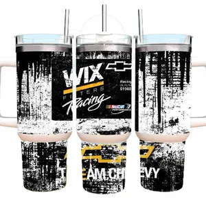 Chevrolet Wix Oil Filter Tumbler 40oz Stainless Steel Handmade Lid Straw Bottle Drinkware Water Bottles Cup Mug Portable Bottled Washable Reusable Insulated Flasks Mechanic Trucker Travel