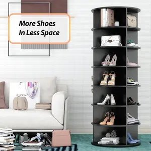 Tier Rotating Shoe Rack Tower, Spinning Shoe Organizer Rotating Shelf, Space-Saving 360° Revolving Shoe Rack Storage Round Carousel for Entryway, Closet & Bedroom