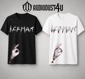 AudioDust4U Official Drake 'Ice Man' Album Men's Short-Sleeve Cotton Graphic T-Shirt - Team Drizzy Streetwear Merch, Gift for Vintage Collectors