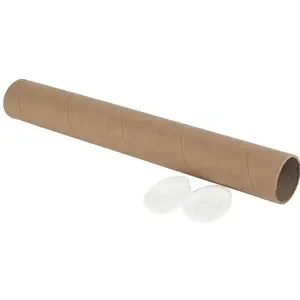 MT Products Kraft Mailing & Shipping Tubes with White End Caps – Durable Cardboard Storage Tubes