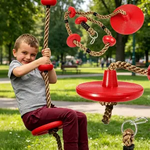 Round Disk Swing, Climbing Rope Swing, Outdoor Rock Climbing Toy, Garden Playground Equipment, School Activity, Fun Game Gear