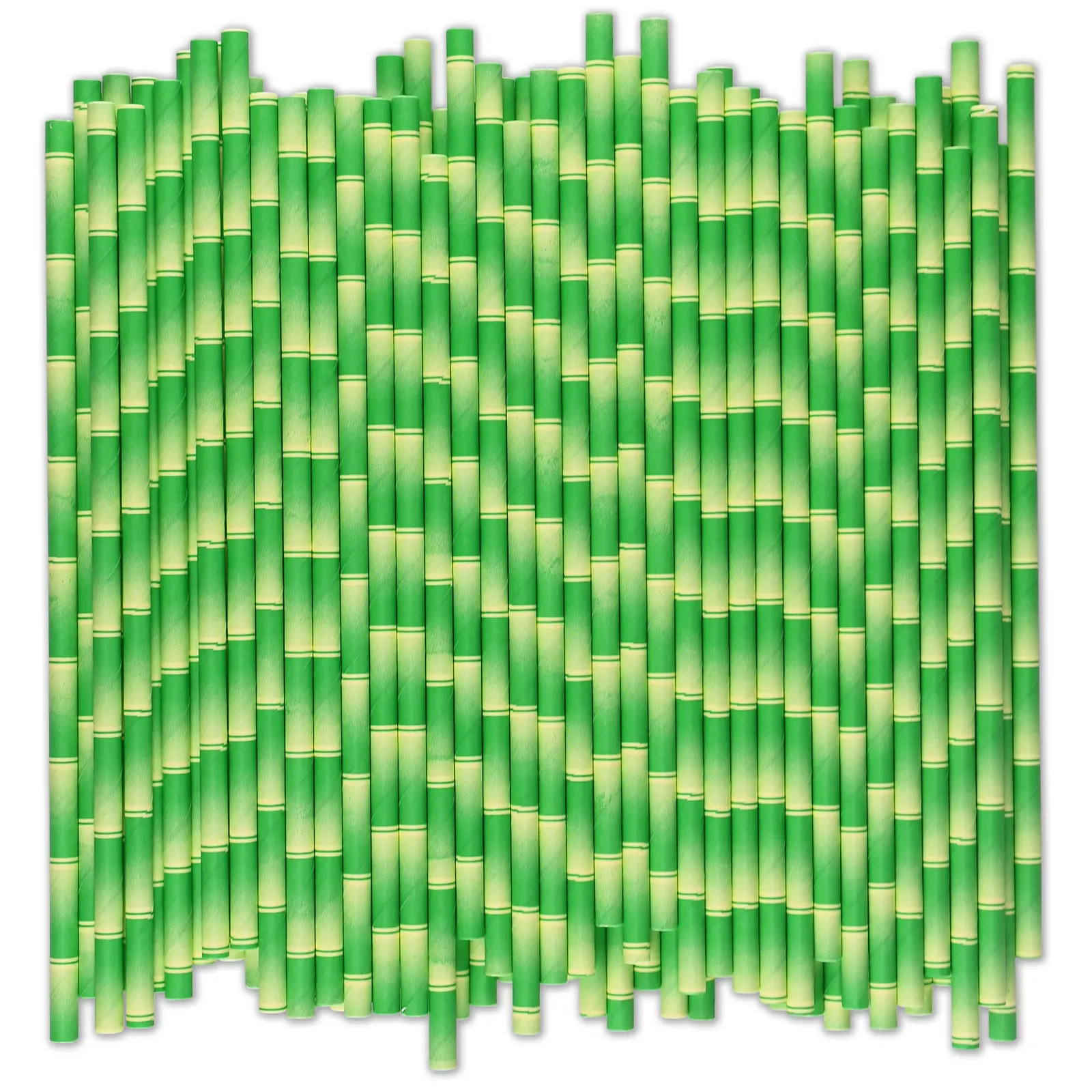 [1000 Count] Green Bamboo Paper Straws for Drinking, 7.75" x 0.24", 100% Biodegradable
