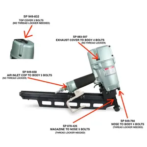 Superior Parts Hex Socket Bolt M8 x 25 for Hitachi NR83A2 - 4pcs/pack. Part #-33