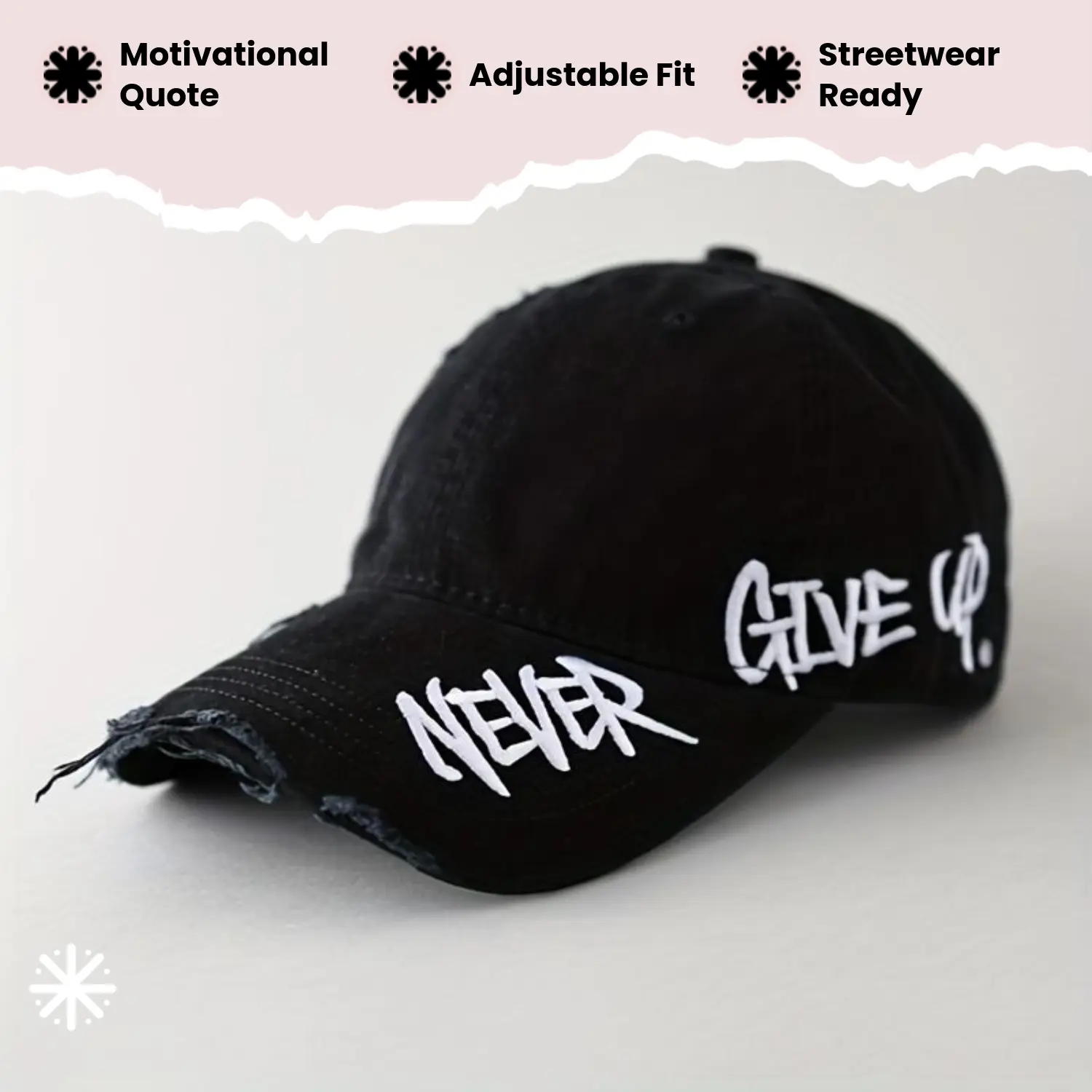Unisex Plain Polyester Bold Lettering Black Print Hat - Weightless, Adjustable Strap for Snug Personalized Fit, Structured Shape for Sharp Consistent Look, Matches Dark Workwear Outfits (1-size, Human Size), Bold Lettering Hats, One Size Hats