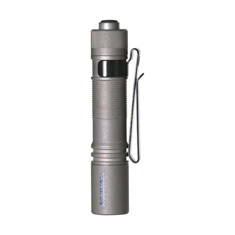 ACEBEAM Pokelit AA Rechargeable Mini LED Flashlight with Clip - 1000 lm Stonewashed Titanium Alloy Pocket EDC Light, Portable High Power Handheld Mini Torch for Camping, Hiking, Bright LED Lights, Durable Travel Use