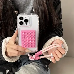 Transparent Shockproof Phone Case Protector with Hand Strap, Single-Sided Absorption Design, Compatible with iPhone 11-16 Series, Durable Protection