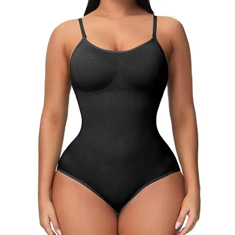 Super Sale V Neck Spaghetti Strap Bodysuit Compression Body Suits Open Crotch Shape wear Slimming Body Shaper Smooth Out Bodysuit Womenswear