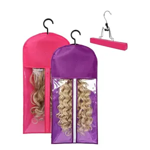 West Kiss Hair Extension Holder Wig Storage for Multiple Wigs Holder Wig Bags Storage with Hanger Hair Extension Storage Wig Hanger for Multiple Wigs