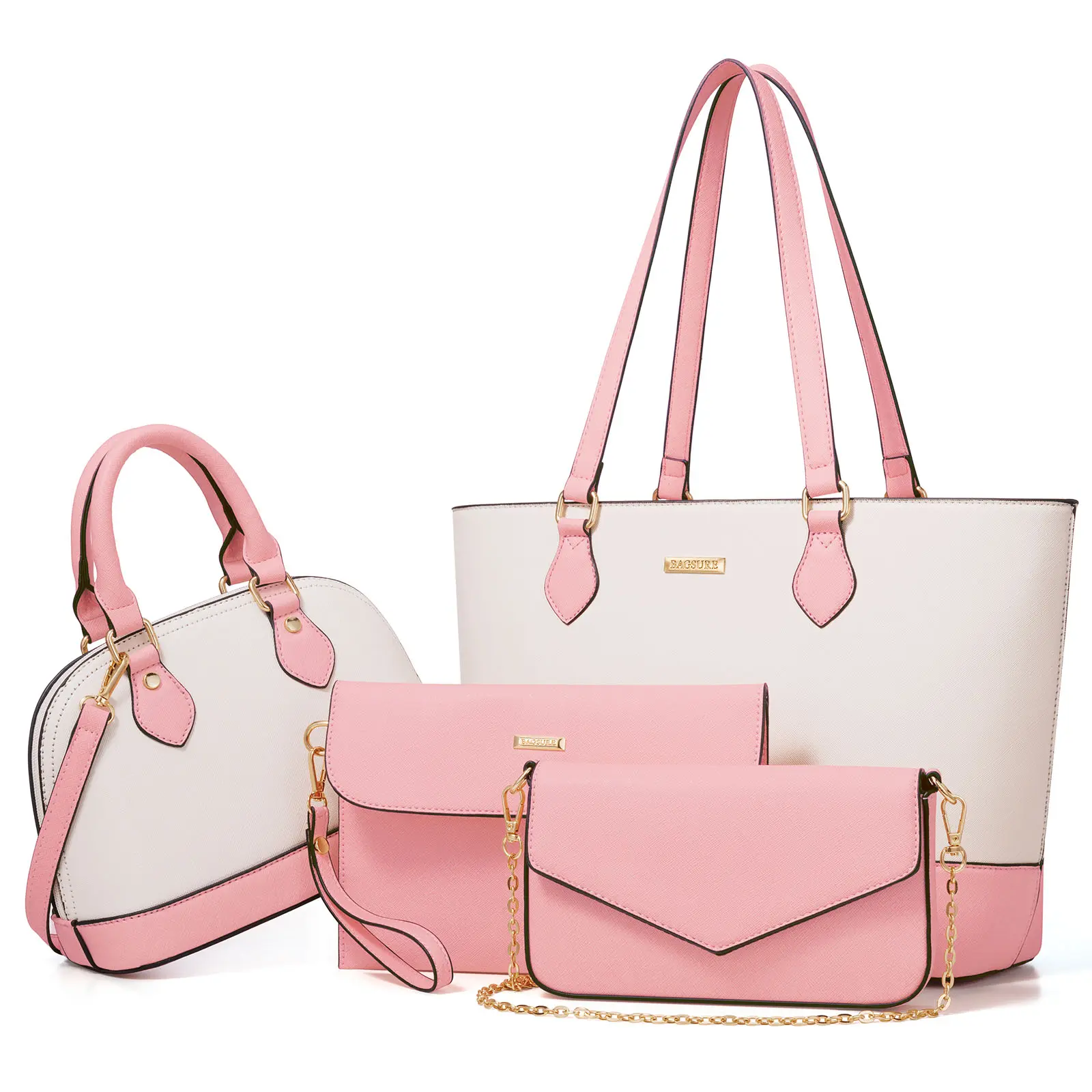 Women's 4PCS Durable Hardware Bags Set - Fashion Handbags, Purses, Wallets, Totes, Crossbody Bags, Ideal Gift for Ladies