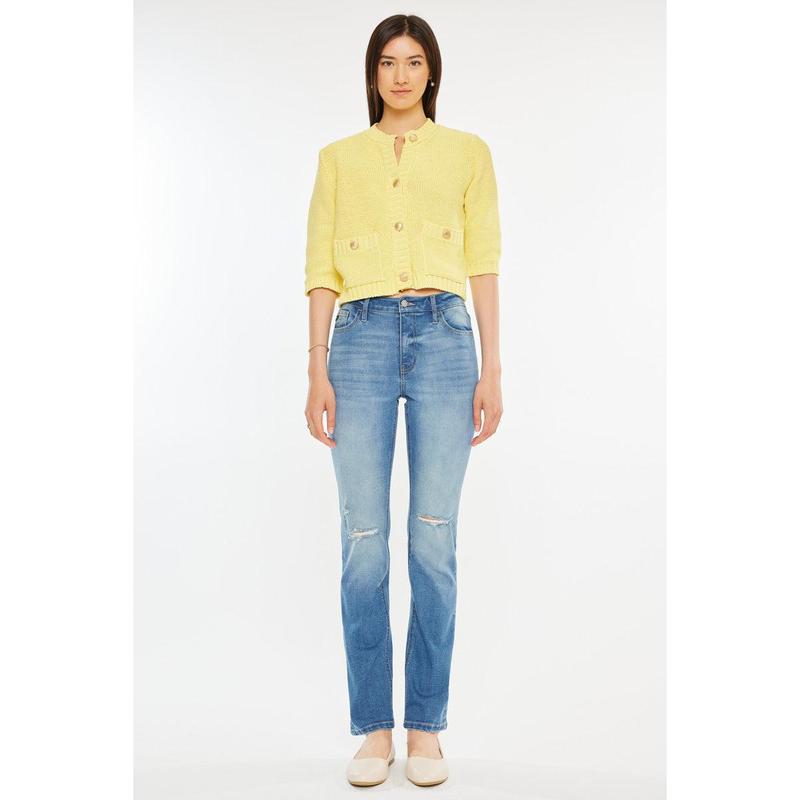 KANCAN - Diana Essentials Women's High Rise Slim Straight Comfy and Structured Jeans