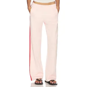 RE/DONE Sunland Track Pants in Pink Salt With Red