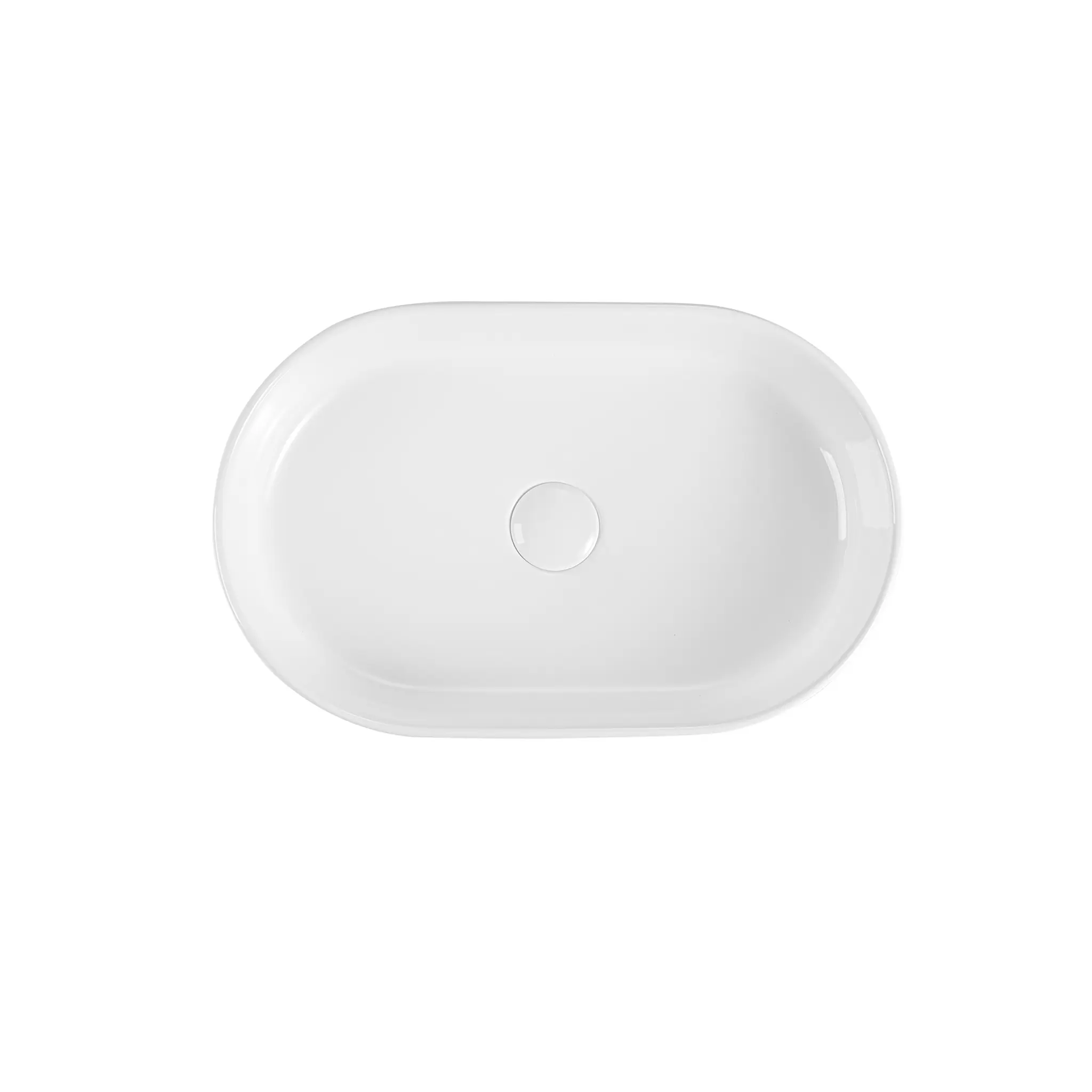Oval White Ceramic Vessel Bathroom Sink, Glossy Finish, Scratch & Stain Resistant, Above Counter Basin, 12.4"W x 19.49"D x 5.12"H, Easy Clean Non-Porous Surface, Single Bowl, Ceramic Material