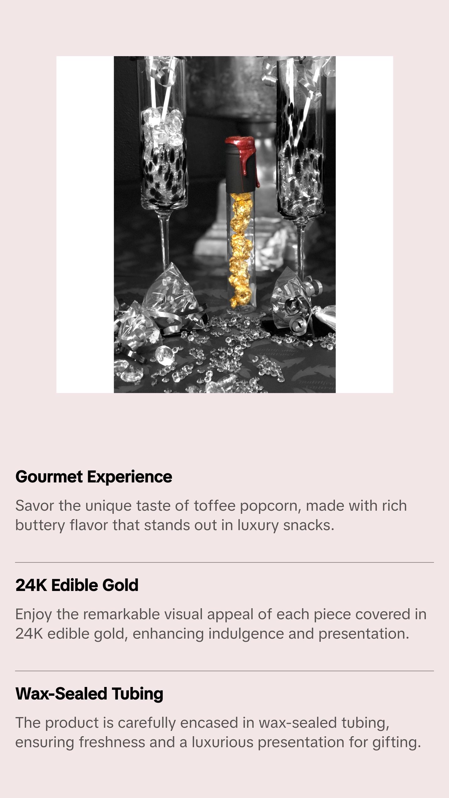 24K Gold Toffee Popcorn - 24k Gold-covered Toffee Popcorn