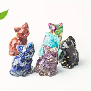 Cat Design Decorative Ornament, Colorful Glitter Cat Figurine, Desktop Decoration for Home Office, Perfect Gift for Pet Lovers, Cute Collectible Figurines