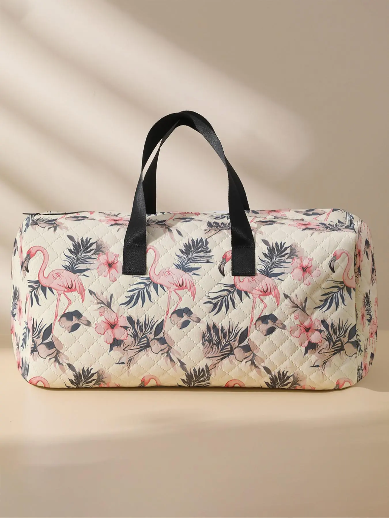 Fashionable Flamingo Print Travel Bag, Large Capacity Travel Luggage Bag, Portable Overnight Bag, Fashionable Travel Bag for Women & Men, Travel Duffle Bag, Fashionable Duffel Bag, Traveling Bag