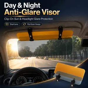 Car Anti-Glare Visor, 2-in-1 Day Night Driving Sun Visor, Clip-On Windshield Glare Shield for Cars