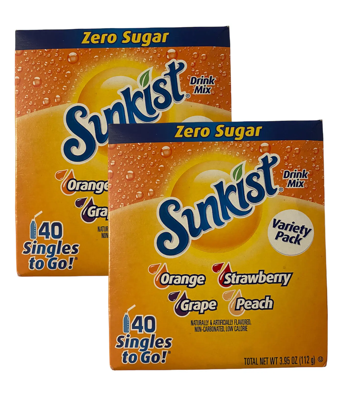 Sunkist 40 Singles to Go 80 Total Variety Orange Strawberry Grape Peach Lot Of 2