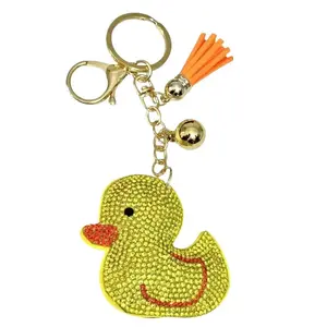 Duck Bling Keychain, Rhinestone design, Tassel Decor Sport Keychain for Men, Women, Kids Bling Backpack Keyrings, Purse Charms, Sparkle Key Fob