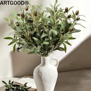 Artgood Realistic Olive Branches, 6 Artificial Olive Trees, Elegant Artificial Plants, Perfect for Wedding Home Kitchen Party Decorations, No Maintenance Required