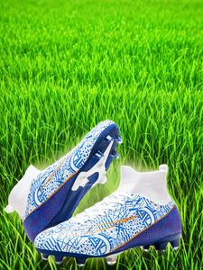 men's colorblock high top football shoes, breathable comfortable football cleats, men's shoes, spiked soccer cleats, football boots, non-slip football shoes for outdoor training & competition, soccer shoes, winter shoes, gym shoes, athletic shoes