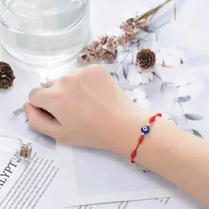 2 pcs couples- red& black evil eye bracelets  lucky adjustable