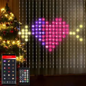 Smart LED Curtain Lights, Color Changing Wall Lights, Dynamic DIY Curtain String Lights for Bedroom Living Room Backdrop Decor Christmas Halloween Parties, 400 RGB LEDs, Vibrant RGB Lighting -- loons