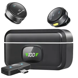 Wireless Microphone with Charging Case, 1 Box Wireless Lavalier Microphone with Noise Cancelling, Clip-on Magnetic Microphone for Video Recording, Podcasting, Live Podcast Equipment