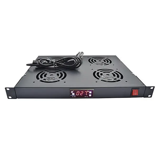 SYSRACKS TCP-4 Temperature Control Panel with 4 Fans, 7-1/8" Depth, 16-1/2" Width, 19" Mounting, Ideal for Server Racks