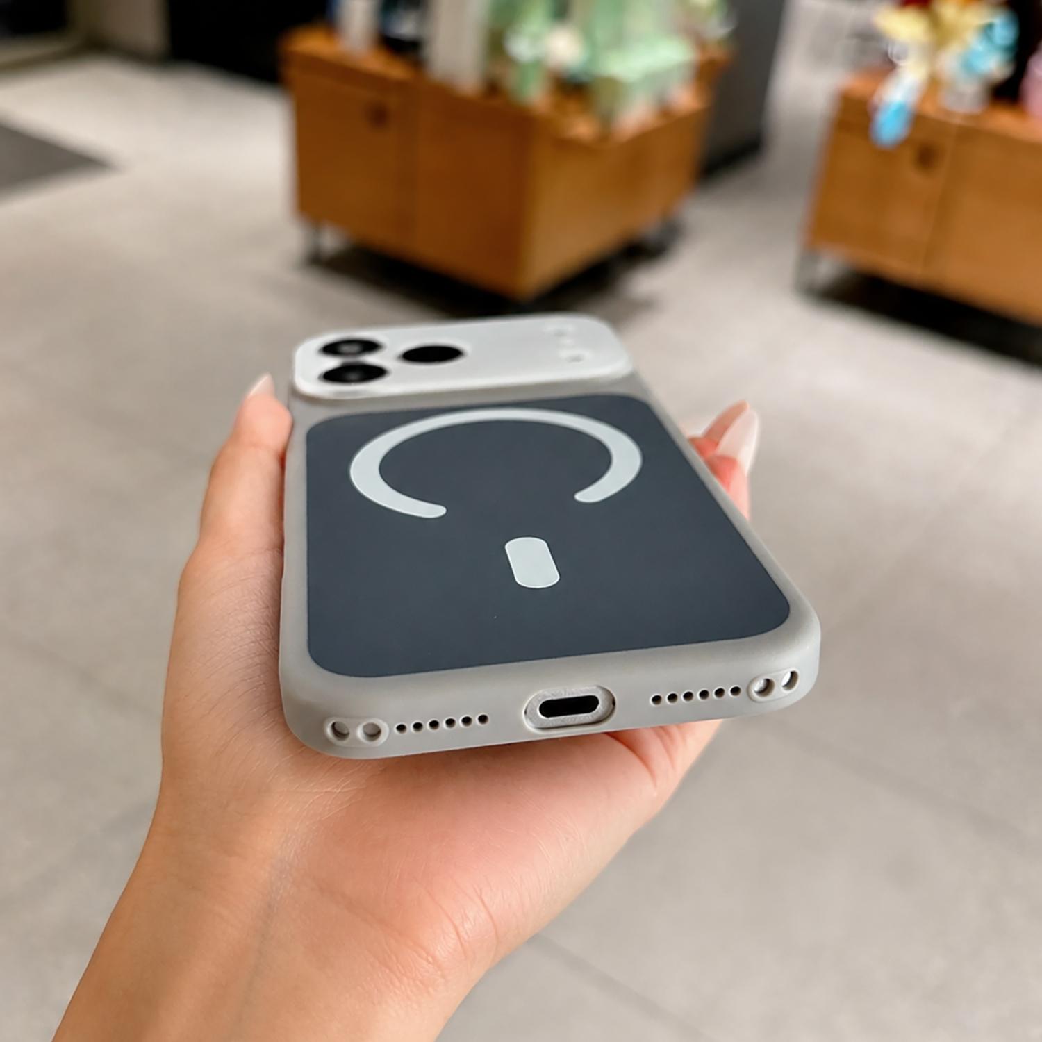 Dopamine Color Block Slim Phone Case for iPhone 17 16 15 14 13 Pro Max, Matte Hard PC Cover, Magnetic Wireless Charging Compatible with MagSafe(Not Strong), Lightweight Ultra Slim Fashion Case,back to school,back to school haul
