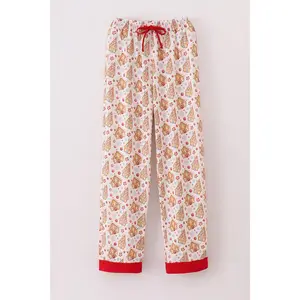 Christmas gingerbread house print women pajamas pants