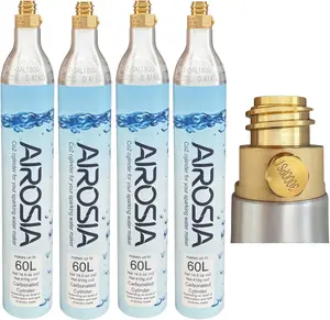 60L CO2 Canister Cylinders - Compatible with Sodastream Blue Screw-In, Ninja Thirsti, Philips & Most Standard Soda Makers - Threaded Style CO2 Tanks (14.5 oz, Two Pack)