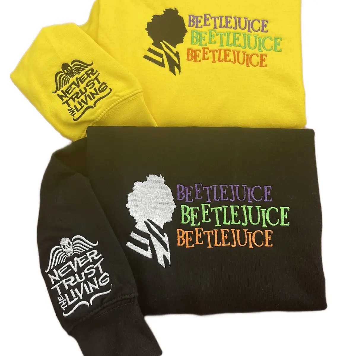 Beetle juice sweatshirt embroidered