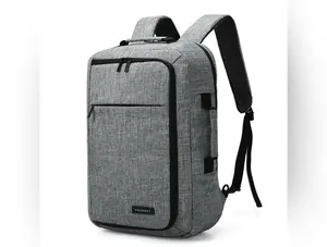 Unisex 15.6 Laptop Backpack Convertible Briefcase 2-in-1 Business Travel Luggage Carrier
