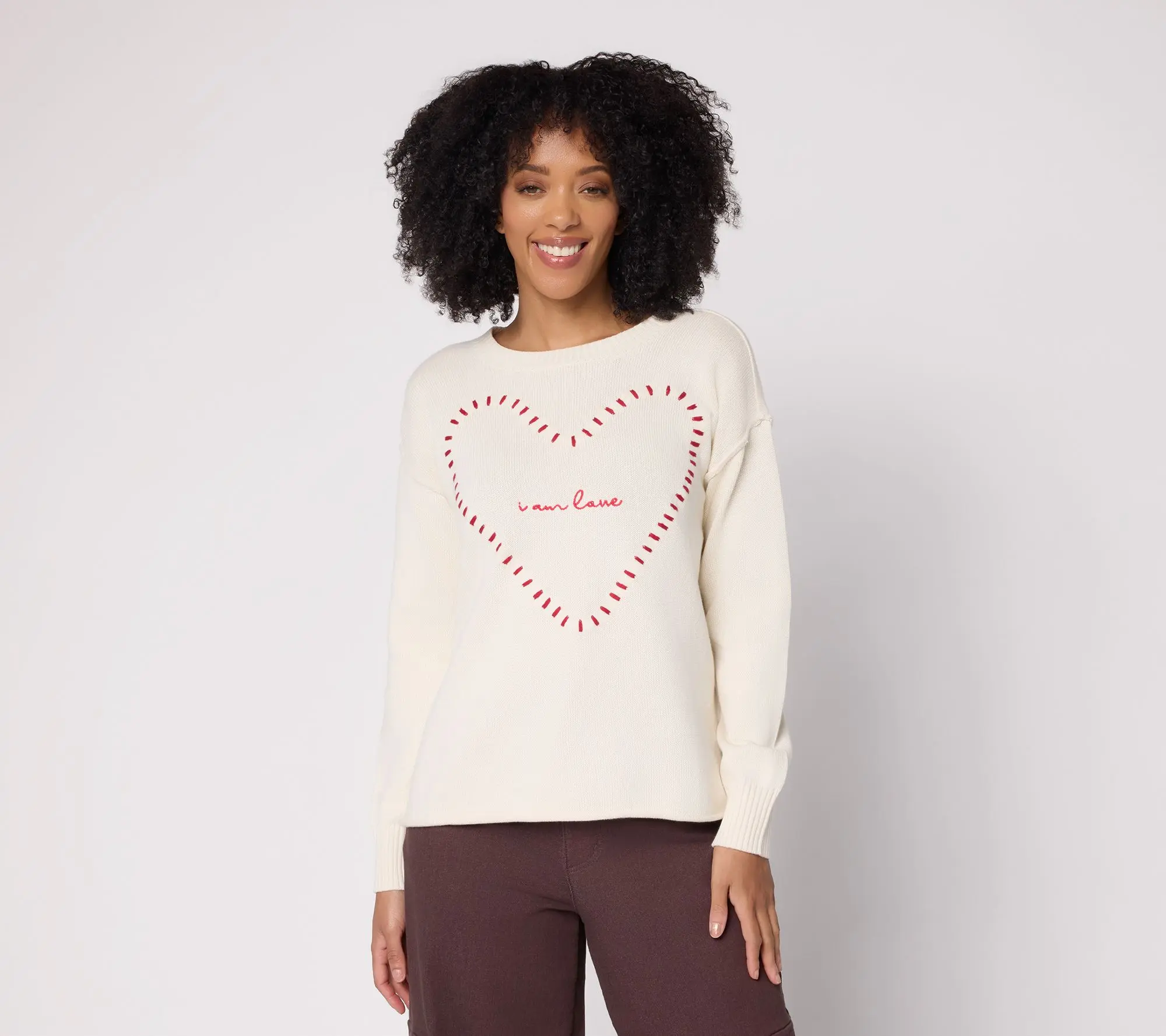 Peace Love World 100% Cotton Novelty Motif Sweater