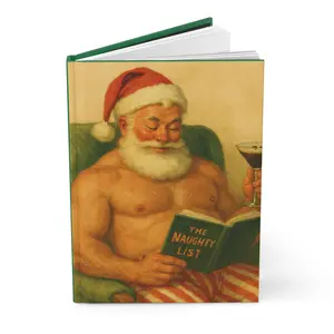 Santas Naughty List Book Club Journal, Funny Bookish Christmas Notebook, Cozy BookTok Gift for Readers and Romance Lovers