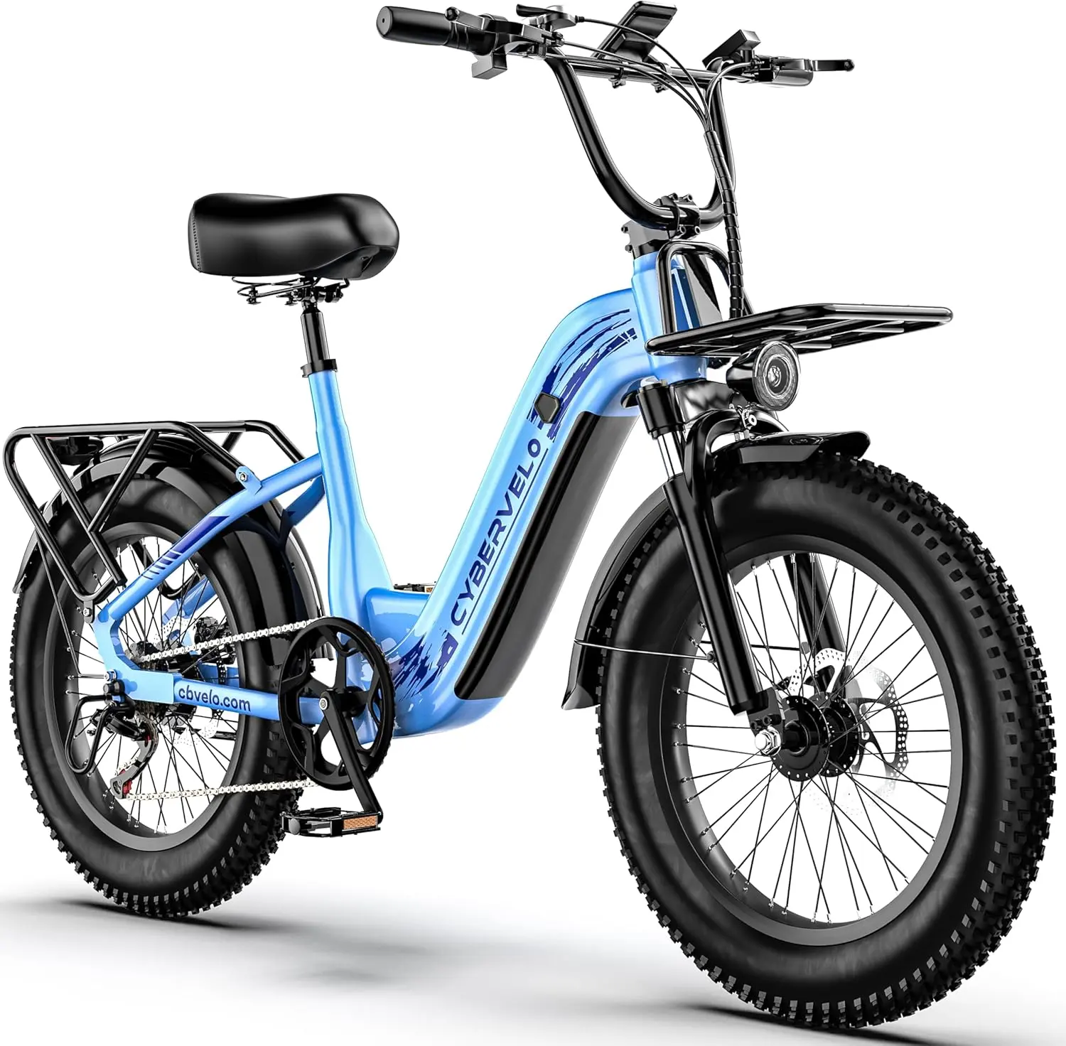 1500W Electric Bike for Adults,960Wh Removable Battery,28MPH, 80-Mile Range,20" x 4" Fat Tire Step-Thru E-Bike,7-Speed All Terrain Electric Mountain Bike