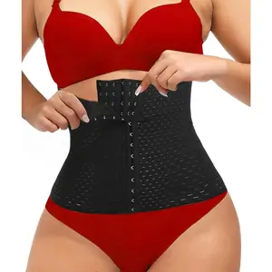 Waist Trainer for Women Lower Belly Fat Hourglass Body Shaper Waist Cincher Shapewear with Steel Bones Extender Womenswear Compression Basic Black Minimalist