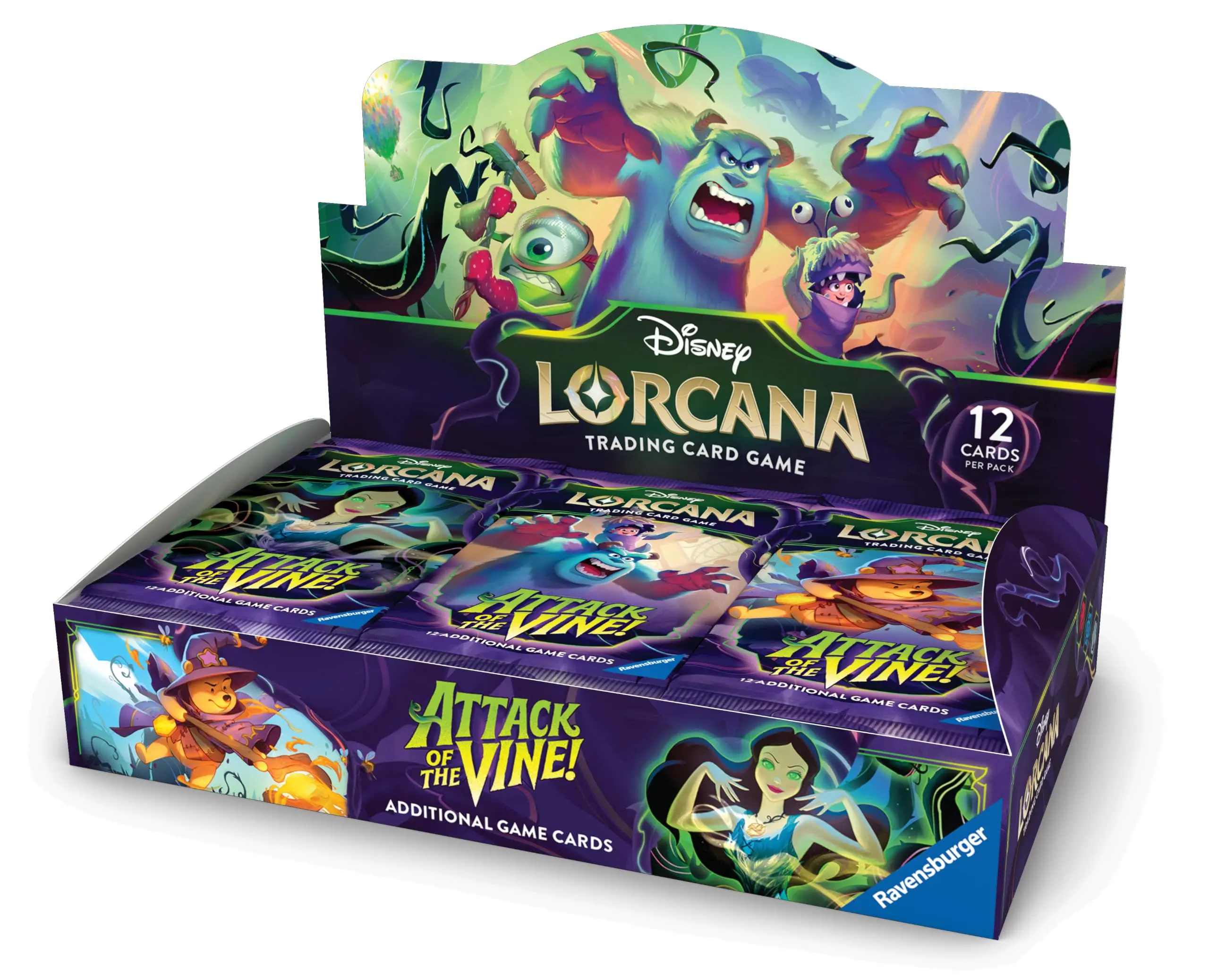 Ravensburger Disney Lorcana TCG: Attack of the Vine! Booster Pack Display - 24 Packs with 12 Trading Cards Each - 288 Cards Total - Ideal for Collectors & Disney Fans sohochic