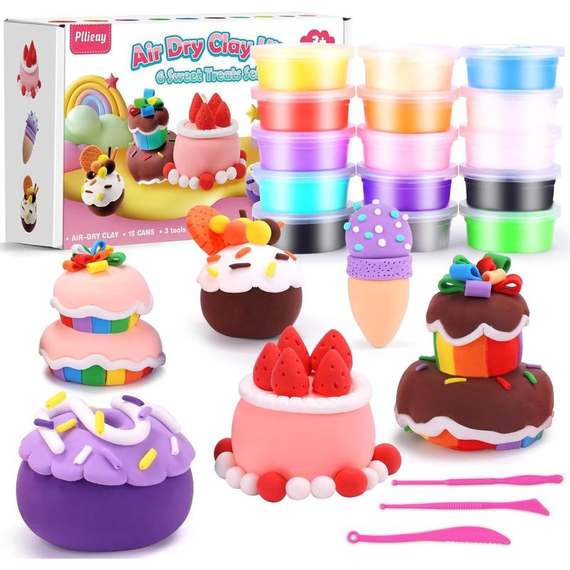 6 Pack Dessert Air Dry Clay Kit, Modeling Clay for Kids, DIY Model ...