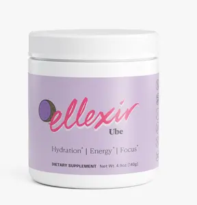 Ellexir Ube Electrolyte Hydration Powder - Fast Absorbing Sodium Citrate, B Vitamins, Natural Caffeine & L-Theanine for Energy & Focus - 4.9oz Dietary Supplement