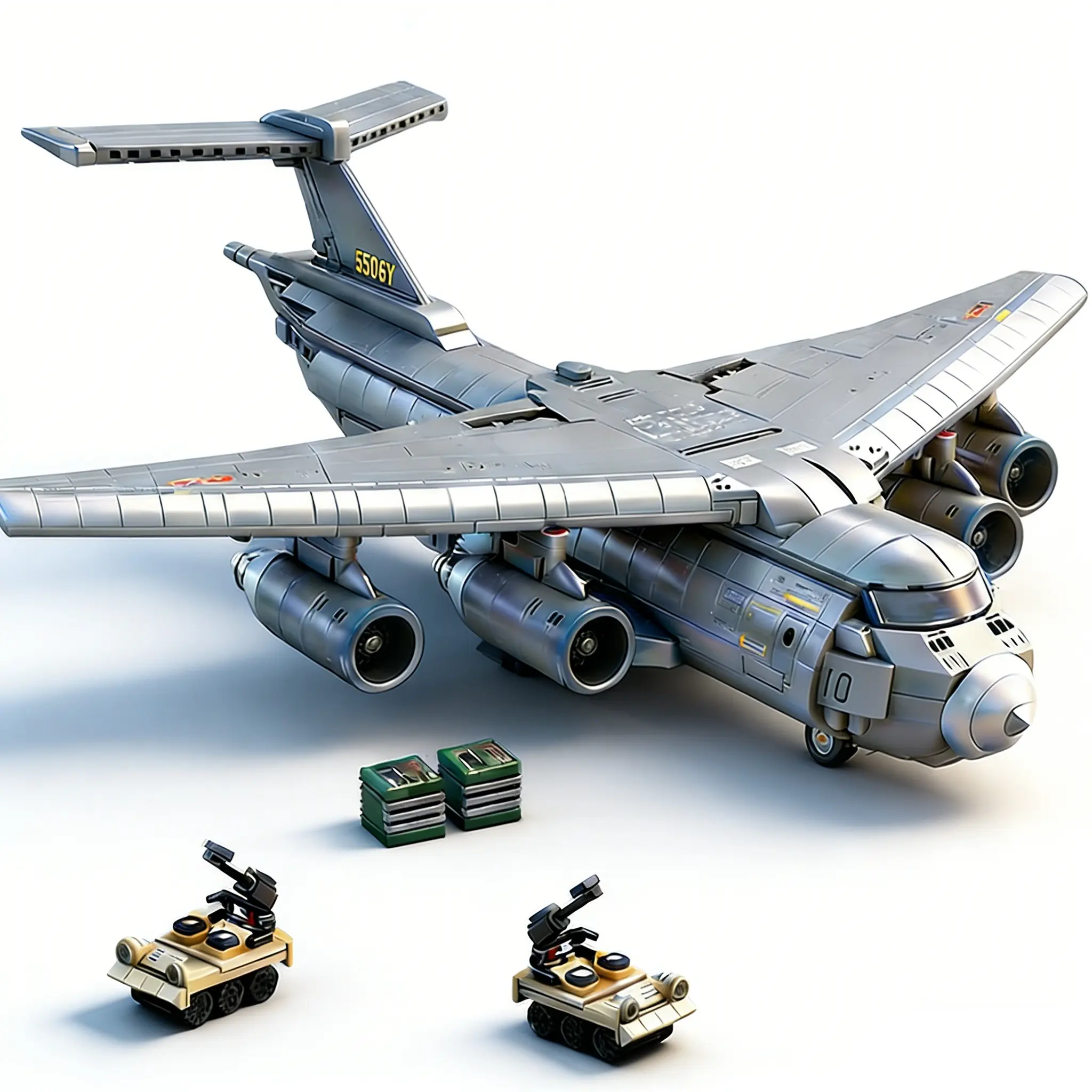 1486pcs Large Transport Plane Building Blocks Set, Y-20 Airplane Model Display Piece, Cargo Carrying Aircraft, High Difficulty Adult Assembly Model, DIY Building Model, Building Block Sets