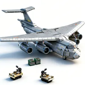 1486pcs Large Transport Plane Building Blocks Set, Y-20 Airplane Model Display Piece, Cargo Carrying Aircraft, High Difficulty Adult Assembly Model, DIY Building Model